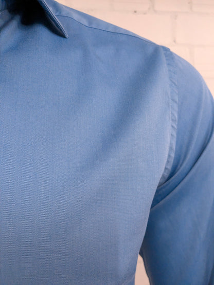 Chemise Gentiluomo Silverline. Motif brillant bleu clair. Taille M.