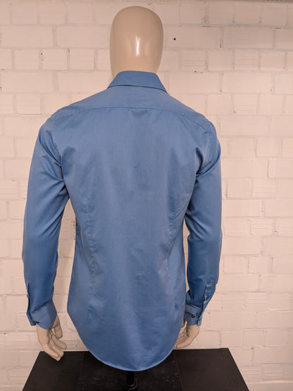 Chemise Gentiluomo Silverline. Motif brillant bleu clair. Taille M.