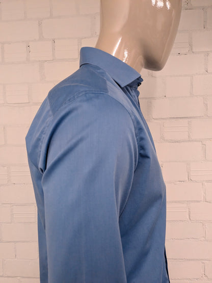 Chemise Gentiluomo Silverline. Motif brillant bleu clair. Taille M.