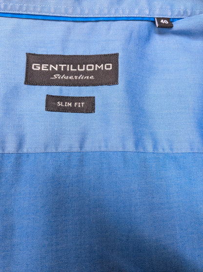 Chemise Gentiluomo Silverline. Motif brillant bleu clair. Taille M.