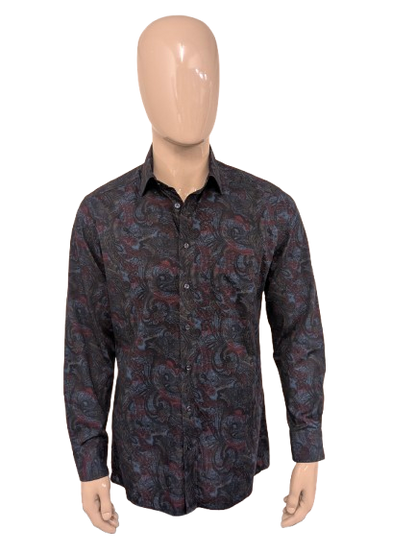 Camisa Marvelis. Estampado azul rojo verde. Talla L. Ajuste moderno.