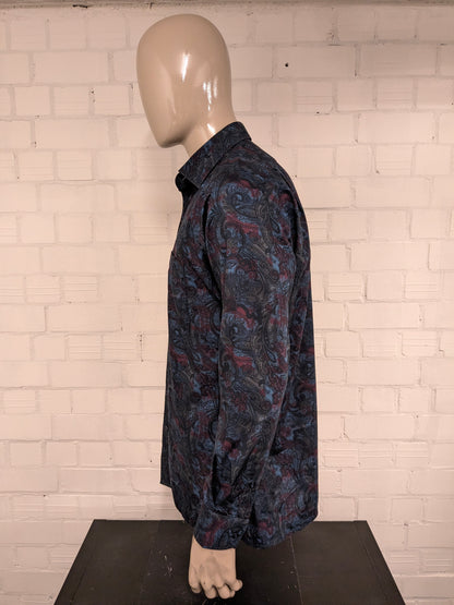 Camisa Marvelis. Estampado azul rojo verde. Talla L. Ajuste moderno.