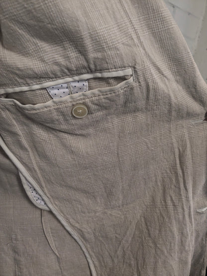 HE by Mango Linen summer jacket. Beige checked. Size M. slim fit.