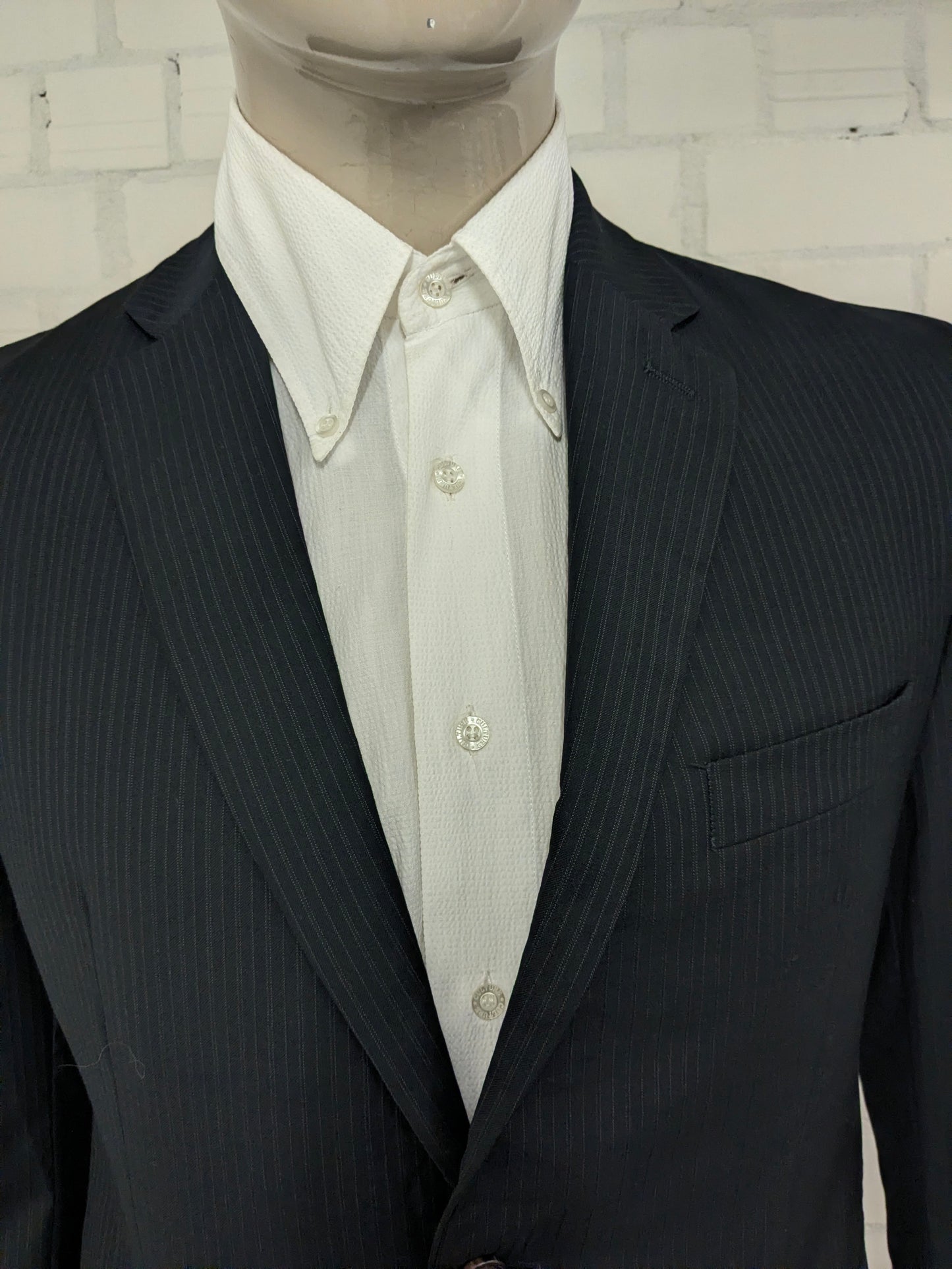 Lauren Ralph Lauren Wollen colbert. Zwart Grijs gestreept. Maat 25 (50 / M).