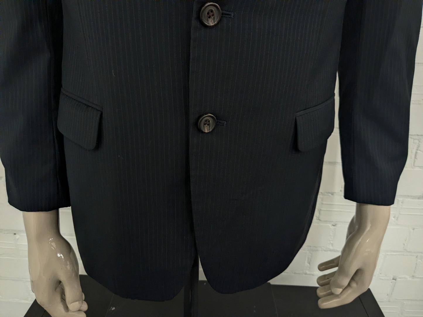 Lauren Ralph Lauren Wollen colbert. Zwart Grijs gestreept. Maat 25 (50 / M).