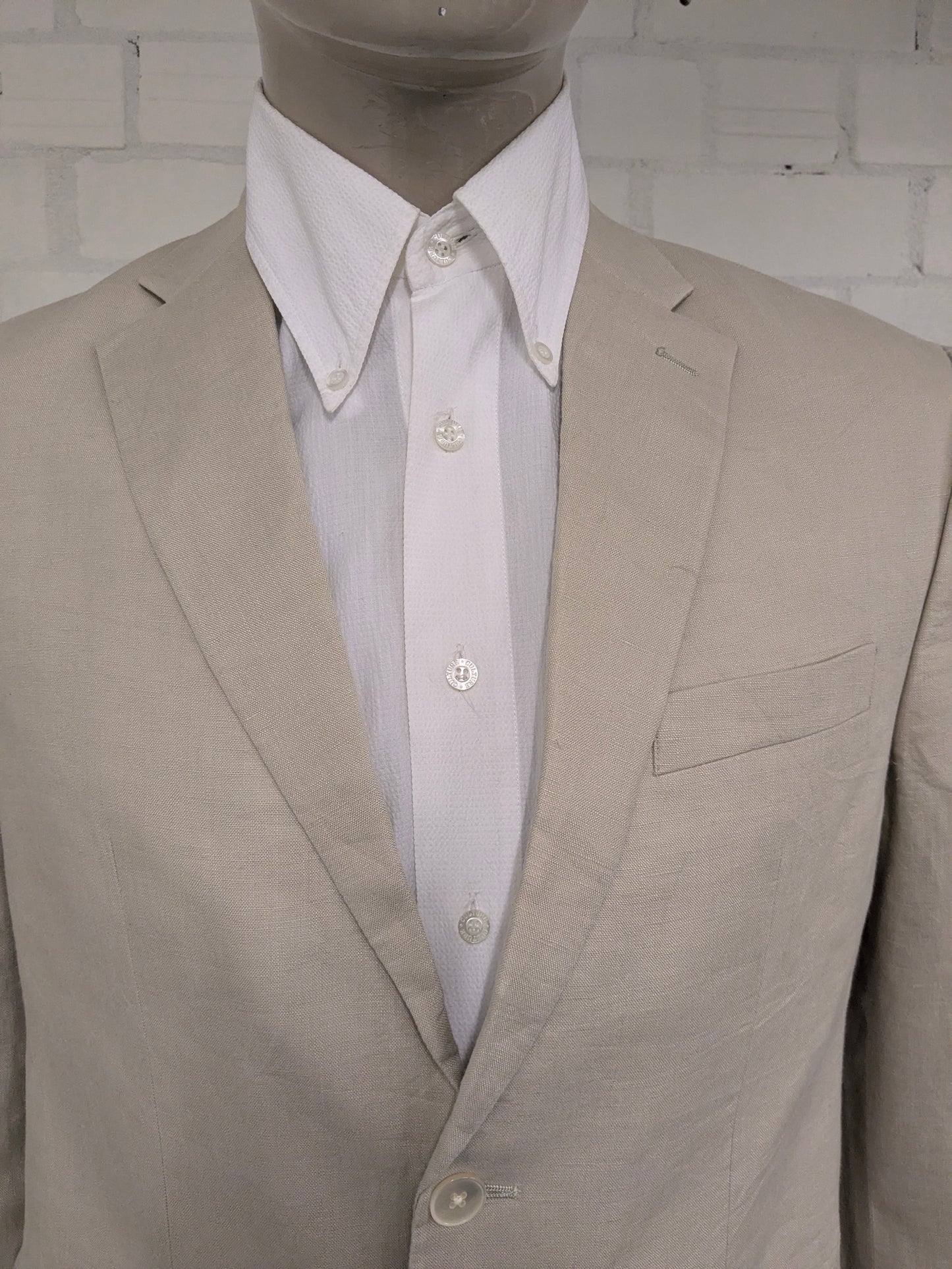 Lauren Ralph Lauren Linnen colbert. Beige gekleurd. Maat 50 / M.