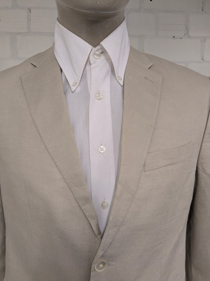 Lauren Ralph Lauren Linnen colbert. Beige gekleurd. Maat 50 / M.