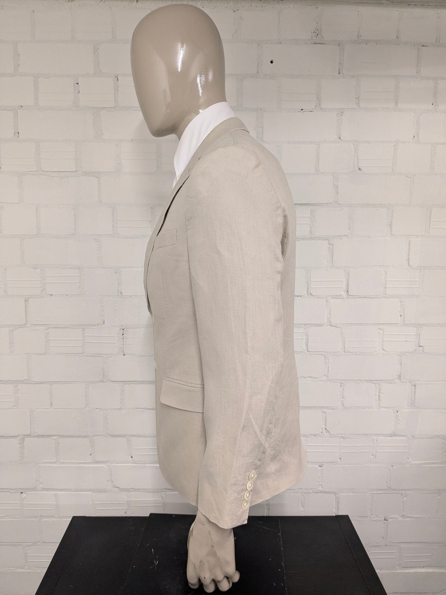 Lauren Ralph Lauren Linnen colbert. Beige gekleurd. Maat 50 / M.