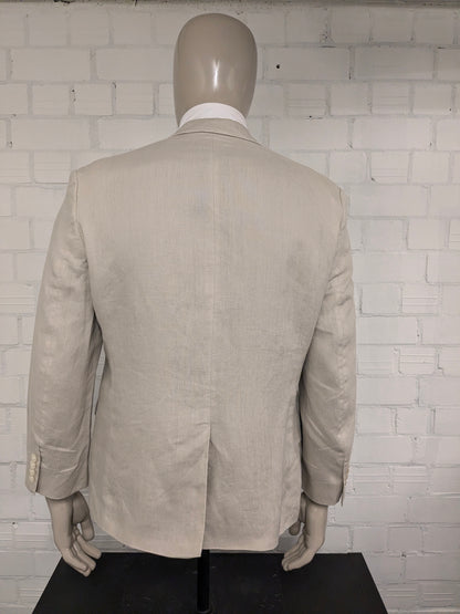 Lauren Ralph Lauren Linnen colbert. Beige gekleurd. Maat 50 / M.