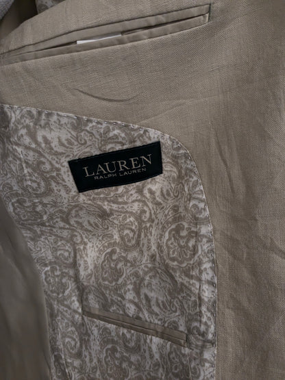 Lauren Ralph Lauren Linnen colbert. Beige gekleurd. Maat 50 / M.