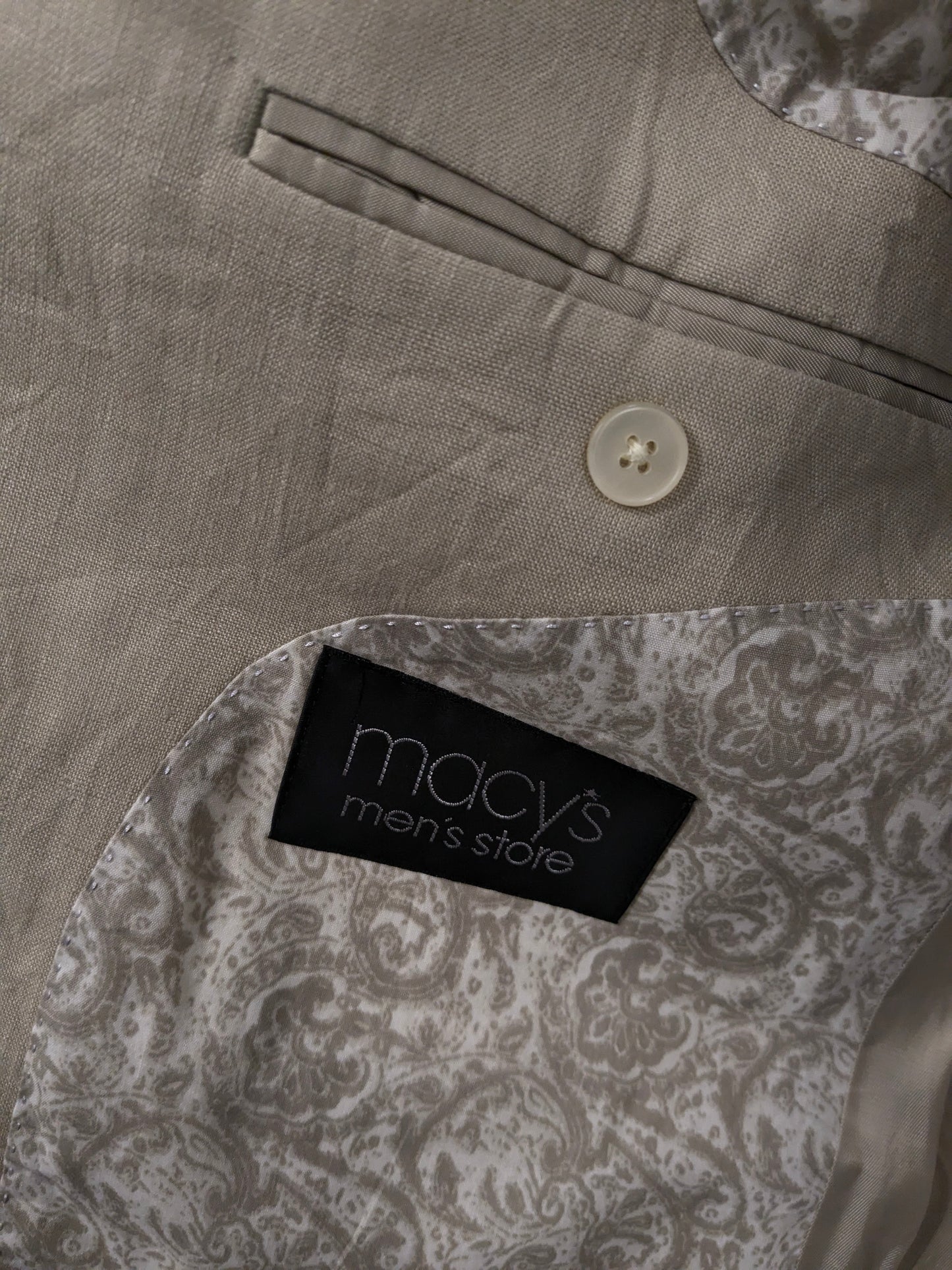 Lauren Ralph Lauren Linnen colbert. Beige gekleurd. Maat 50 / M.