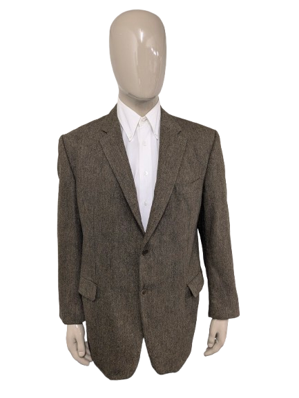 Ferkinghoff Wollen colbert. Bruin gemêleerd. Maat 56 / XL.