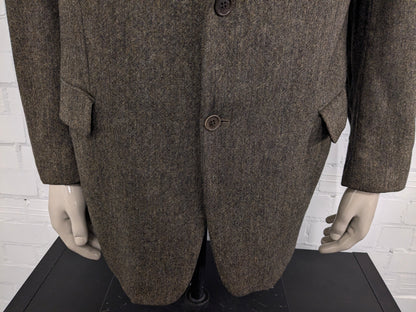 Ferkinghoff Wollen colbert. Bruin gemêleerd. Maat 56 / XL.