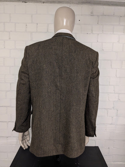 Ferkinghoff Wollen colbert. Bruin gemêleerd. Maat 56 / XL.