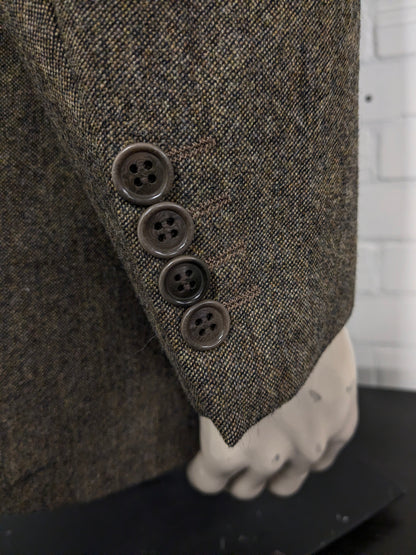 Ferkinghoff Wollen colbert. Bruin gemêleerd. Maat 56 / XL.