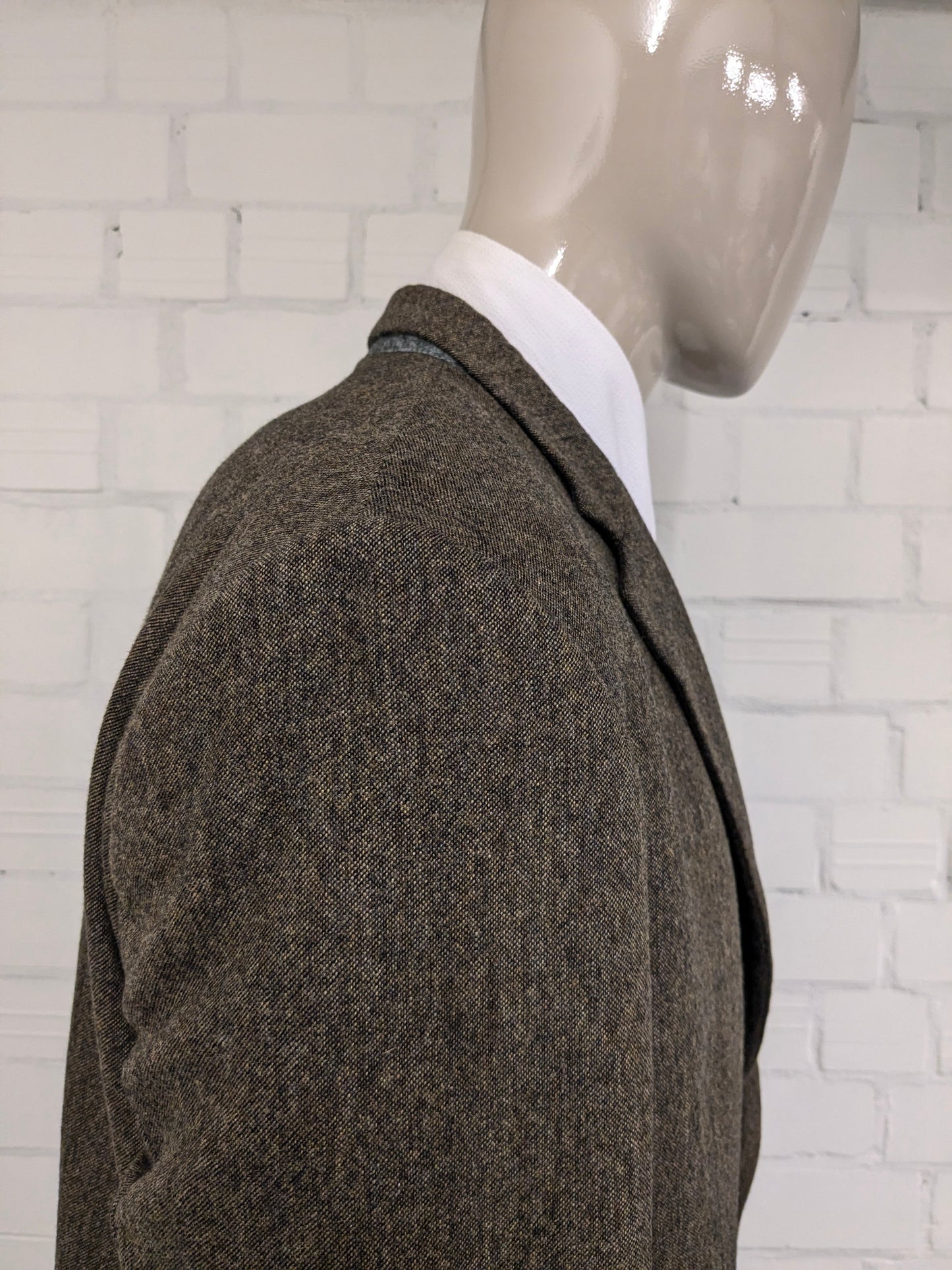 Ferkinghoff Wollen colbert. Bruin gemêleerd. Maat 56 / XL.