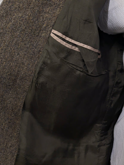 Ferkinghoff Wollen colbert. Bruin gemêleerd. Maat 56 / XL.