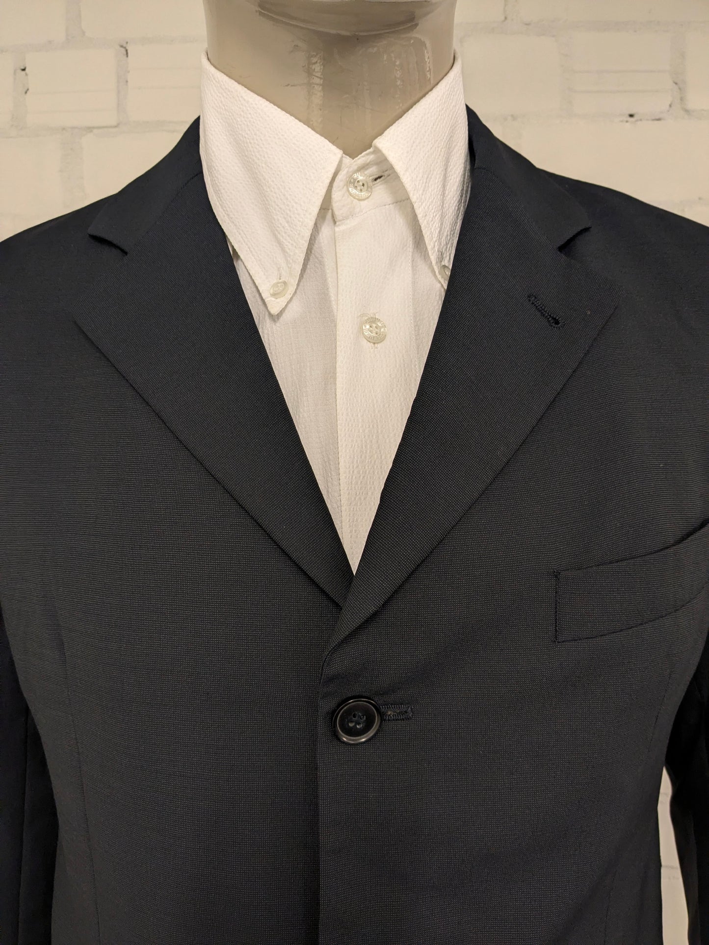 Vintage Stones Wolljacke. Dunkelgrau gefärbt. Größe 98 (50/M). langes Modell.