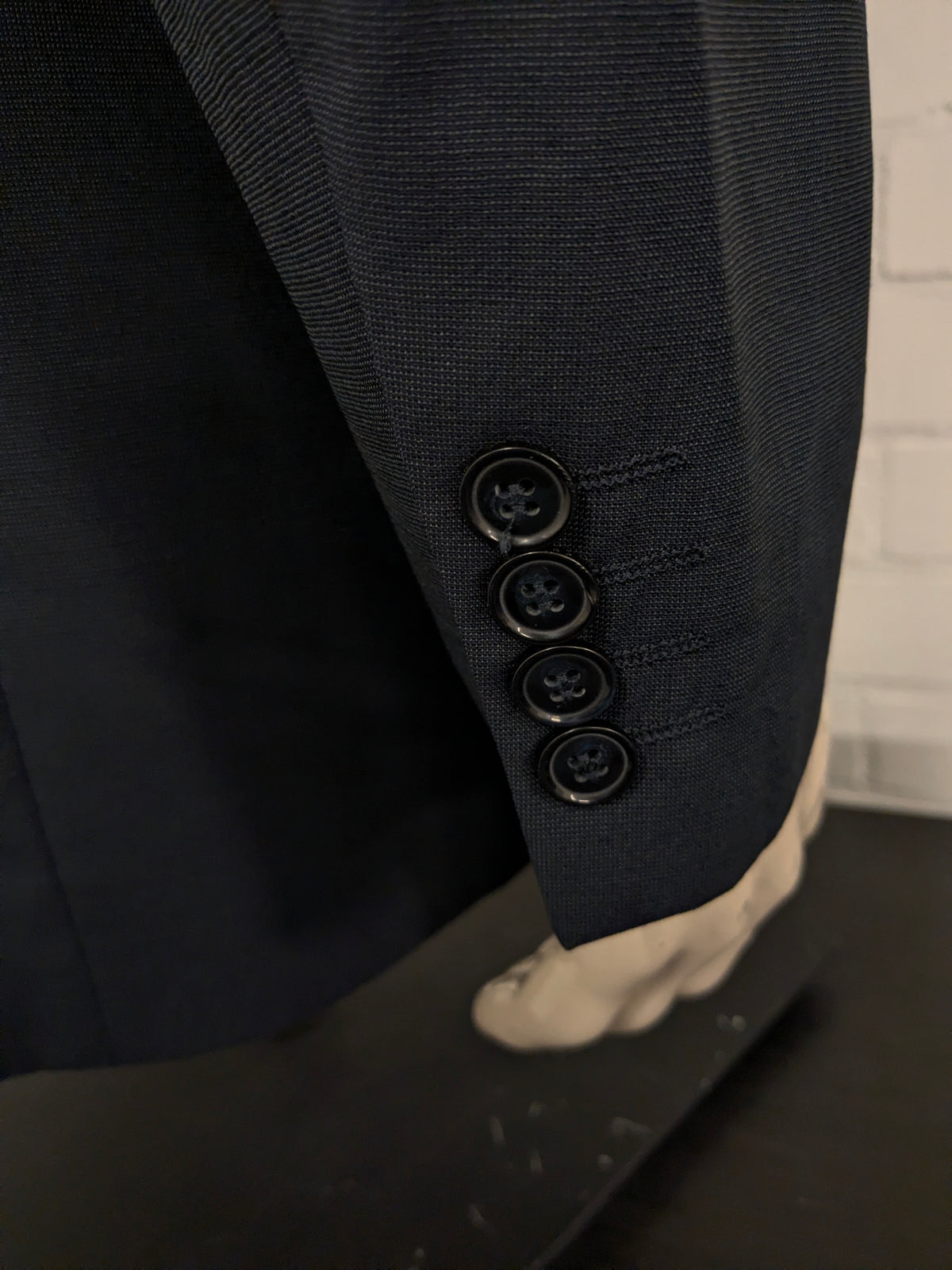 Vintage Stones Wolljacke. Dunkelgrau gefärbt. Größe 98 (50/M). langes Modell.