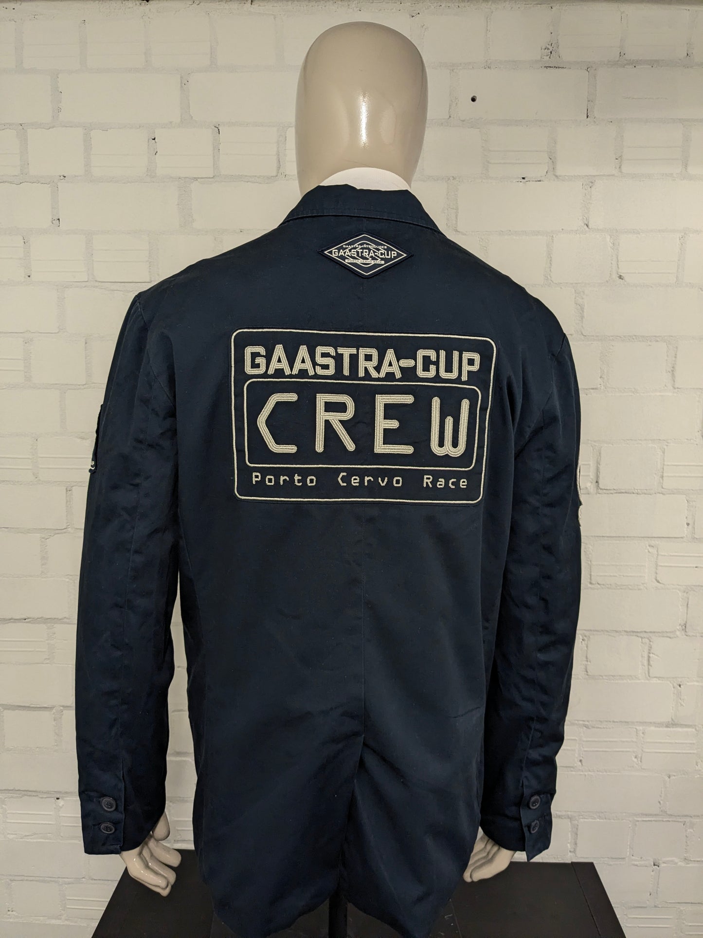 Gaastra Casual colbert. Donker Blauw gekleurd met applicaties. Maat XL.