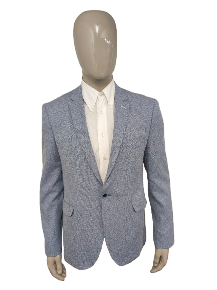 Gabbiano colbert. Blauw Wit gemêleerd. Maat 52 / L.