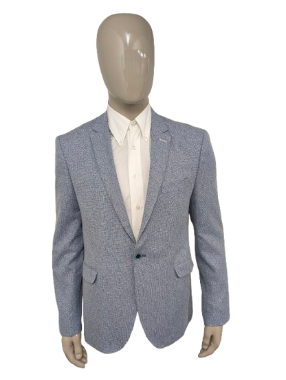 Gabbiano colbert. Blauw Wit gemêleerd. Maat 52 / L.