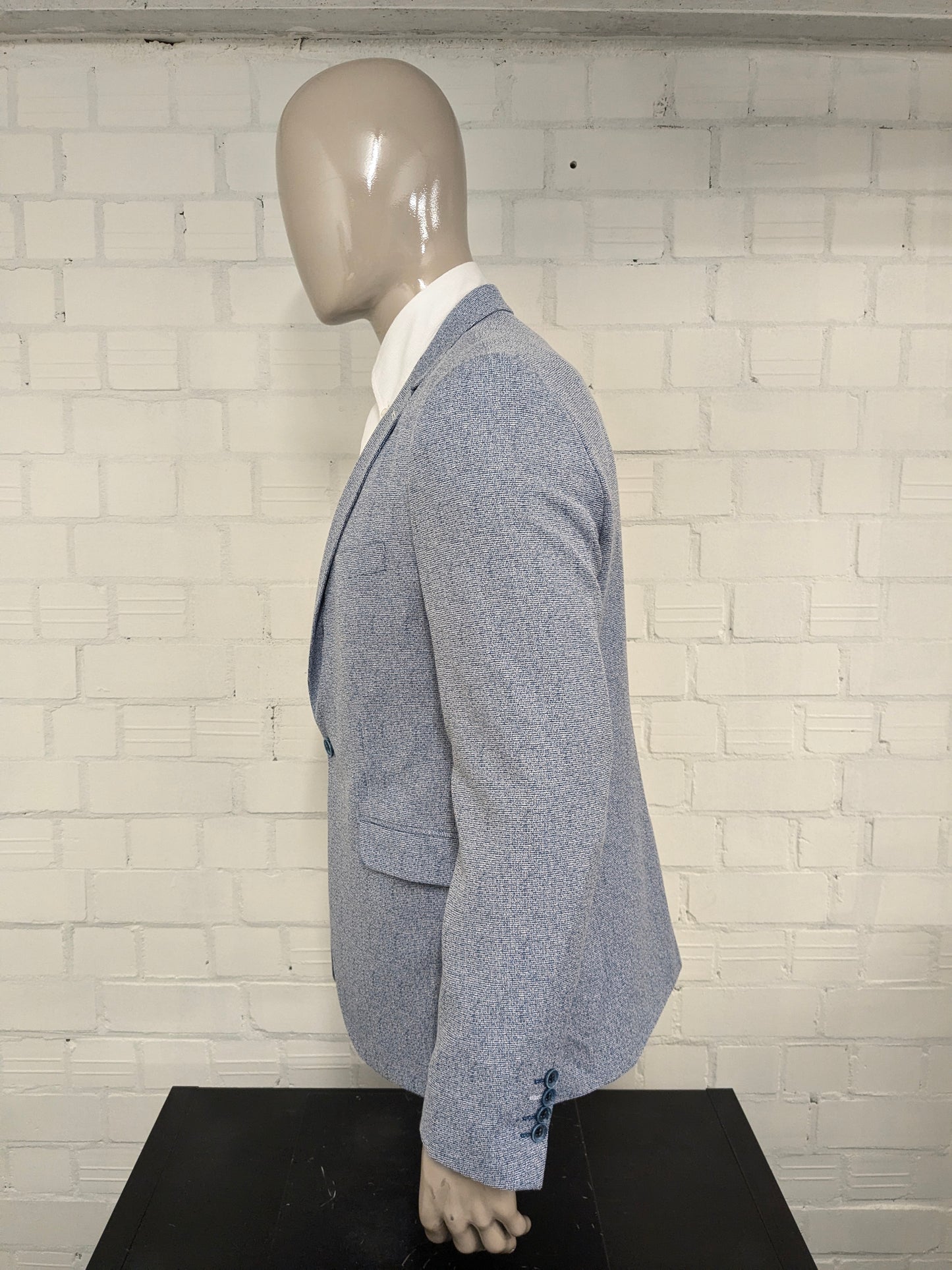 Gabbiano colbert. Blauw Wit gemêleerd. Maat 52 / L.