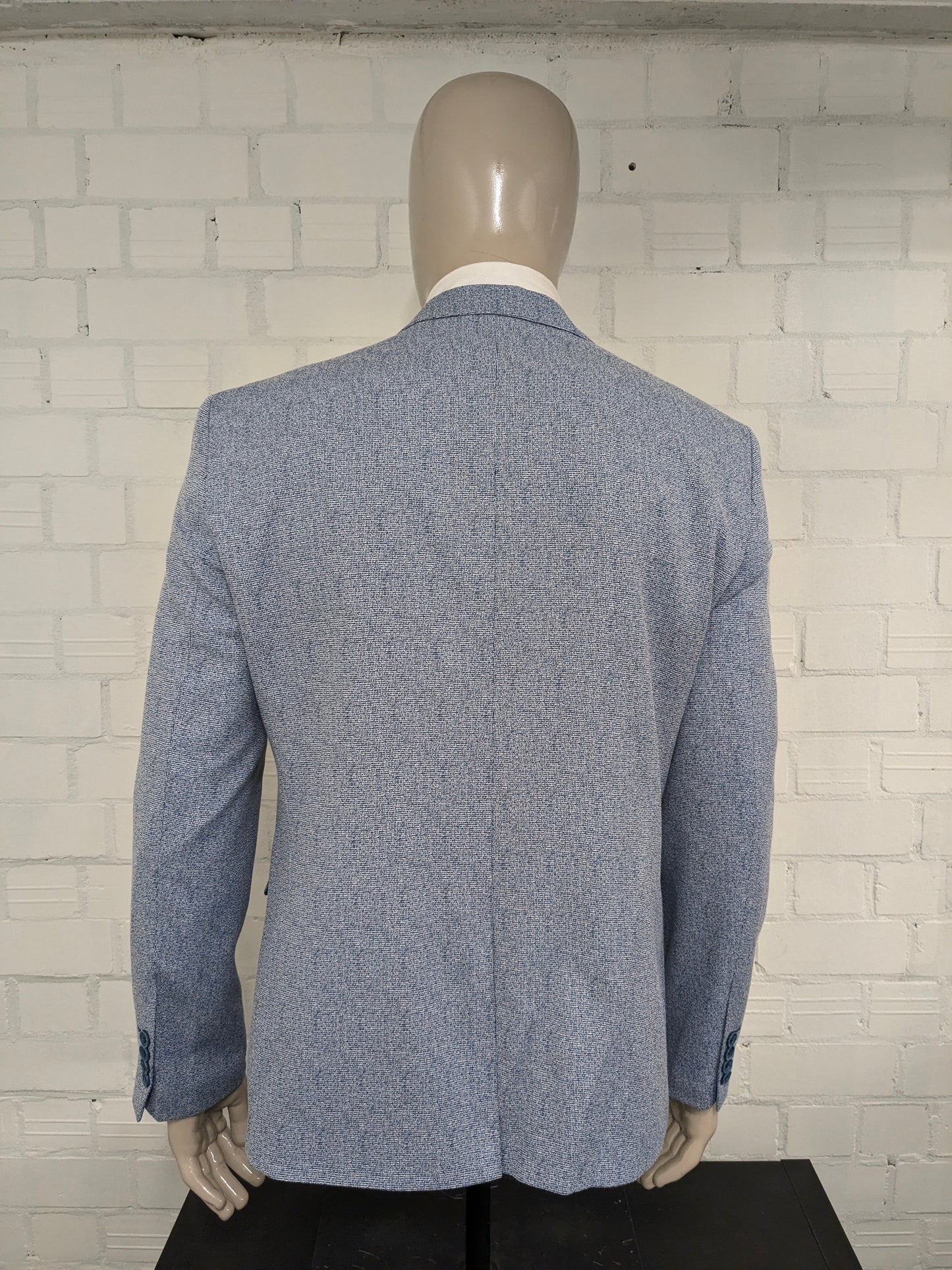 Gabbiano colbert. Blauw Wit gemêleerd. Maat 52 / L.