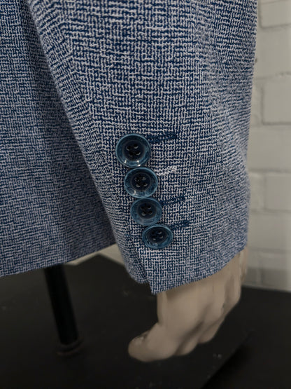 Gabbiano colbert. Blauw Wit gemêleerd. Maat 52 / L.