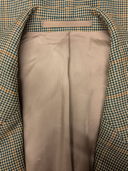 Vintage Hugo Boss colbert. Groen Bruin motief. Maat 106 (52 / L) Lang model.
