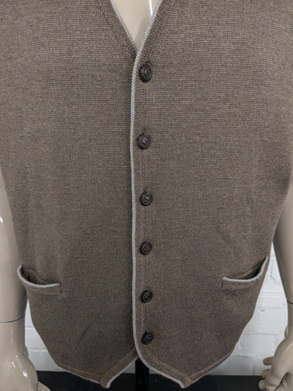 Colmar Wollen spencer / gilet. Bruin gemêleerd. Maat XL. 50% Wol.