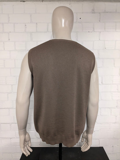 Vintage Baileys Wollen spencer. Bruin Rood Blauw motief. Maat L. 50% Wol.