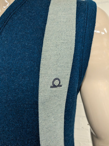Vintage Cal Coup Woolen Spencer mit V-Ausschnitt. Blaugrau gefärbt. Größe M.