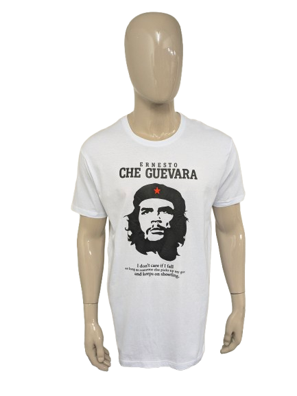 Che Guevara Hemd – weiß mit Aufdruck – Größe 2XL