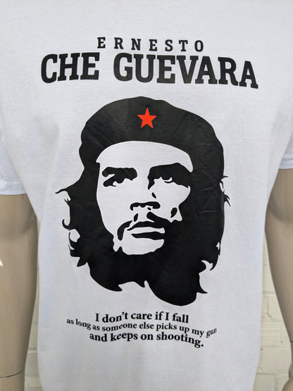 Maglia di Che Guevara. Bianco con stampa. Taglia 2XL/XXL.