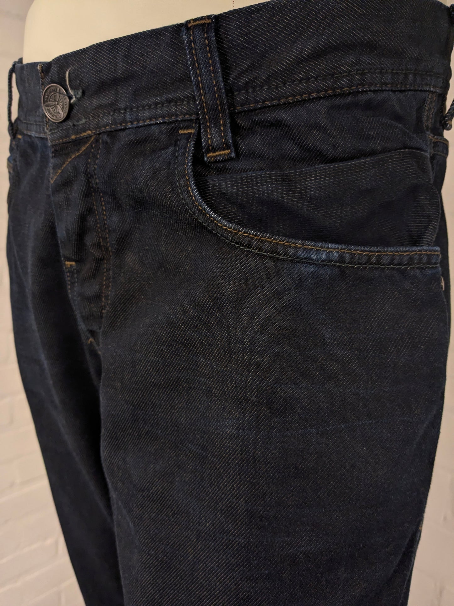 PME Legend-Jeans. Dunkelblau gefärbt. Größe B33 - L30. Typ Aero Union 1959.