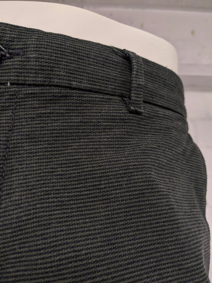 WE Pantalones / pantalones de moda. Verde Negro rayado. Tamaño W34 - L34. estirar.