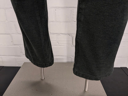 WE Pantalones / pantalones de moda. Verde Negro rayado. Tamaño W34 - L34. estirar.