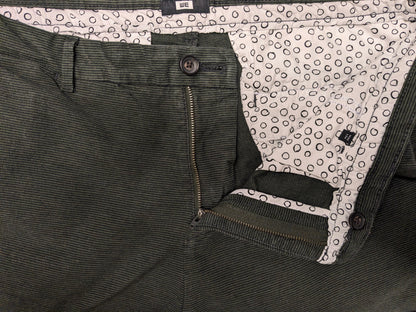 WE Pantalones / pantalones de moda. Verde Negro rayado. Tamaño W34 - L34. estirar.