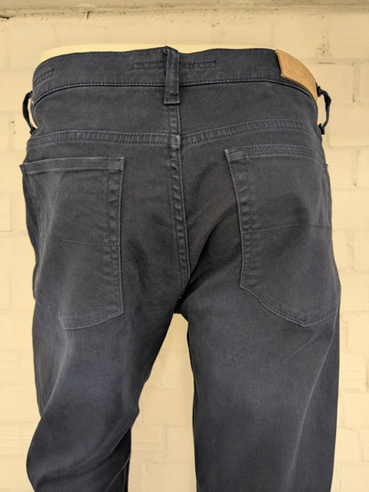 Boggi Milano broek. Donker Blauw gekleurd. Maat W36 - L34. stretch.