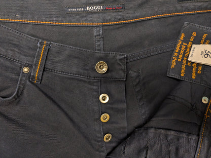 Boggi Milano broek. Donker Blauw gekleurd. Maat W36 - L34. stretch.