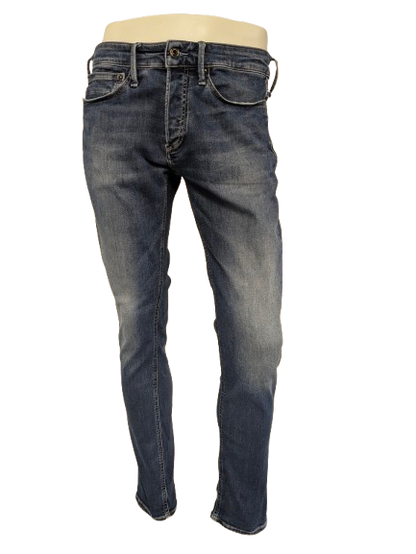 Denham jeans. Blauw gekleurd. Maat W32 - L32. Bolt Skinny fit. stretch.