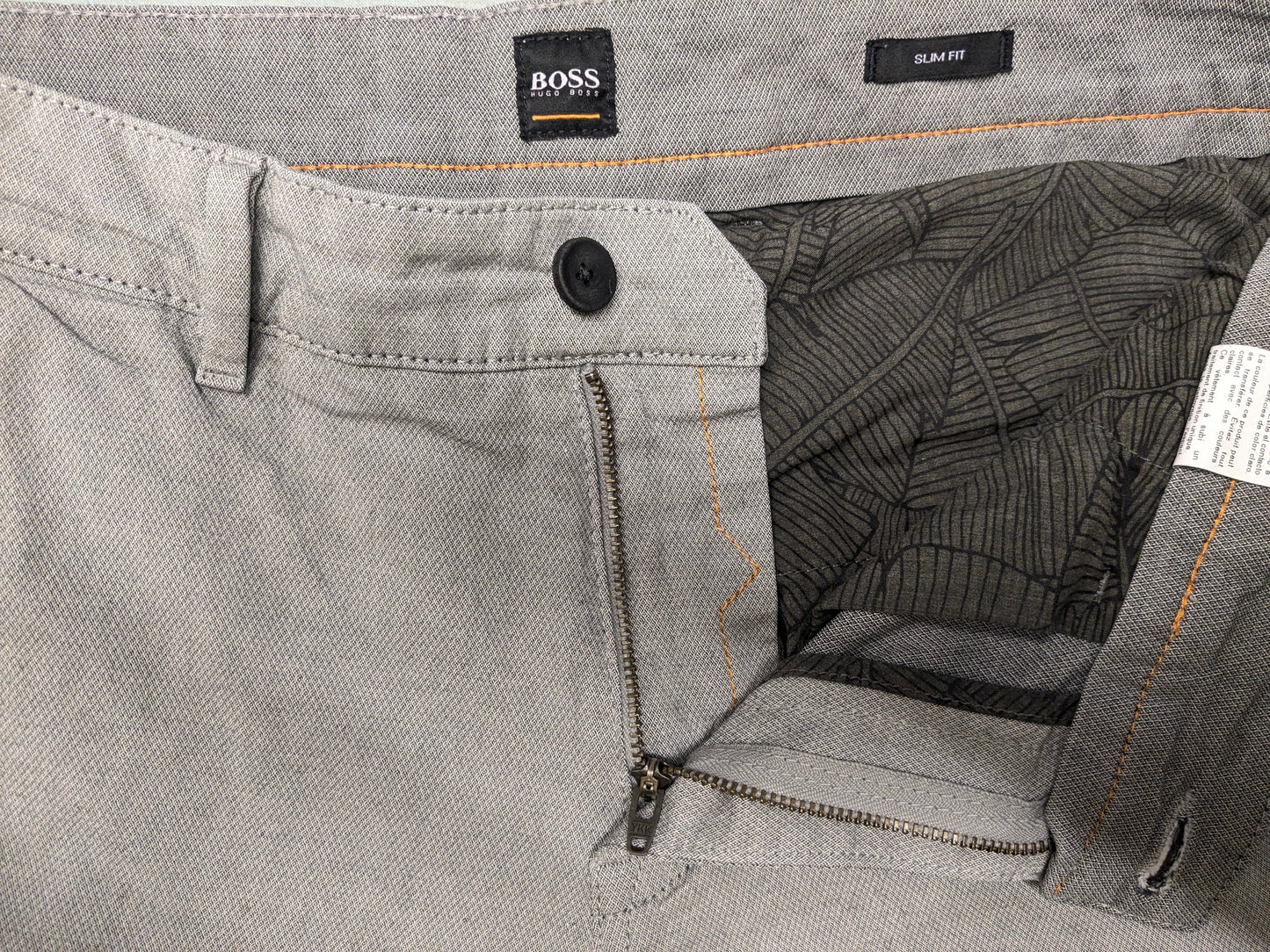 Pantalón / pantalón Boss Hugo Boss. Gris mixto. Talla 46 / S. Corte entallado. estirar.