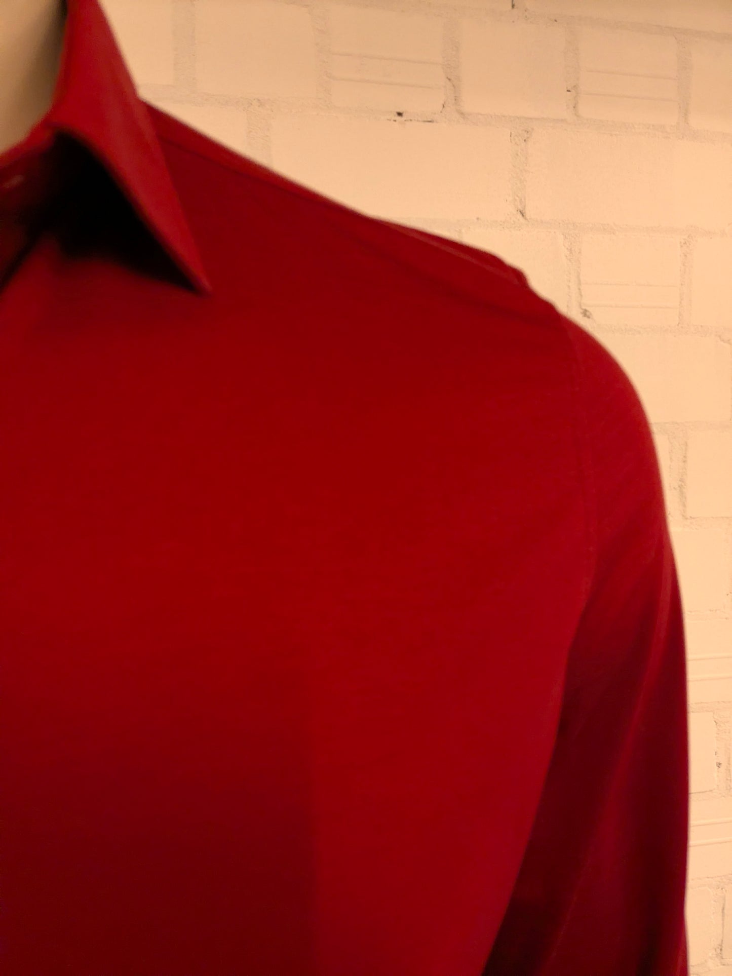 Olymp Luxor overhemd. Donker Rood gemêleerd. Maat 41 / L. modern fit. stretch.