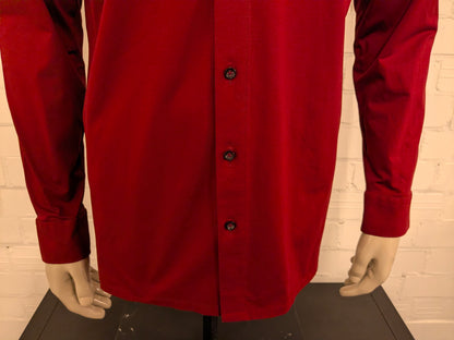 Olymp Luxor overhemd. Donker Rood gemêleerd. Maat 41 / L. modern fit. stretch.