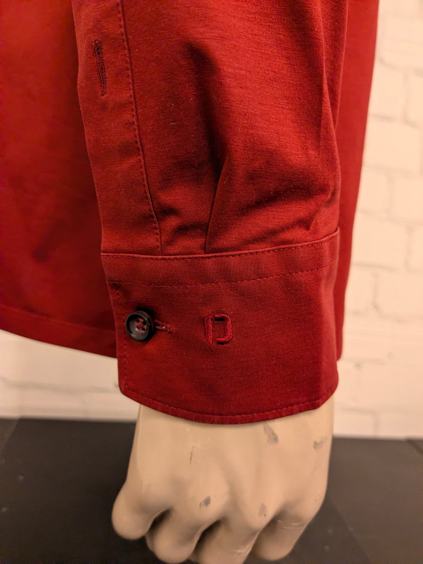 Olymp Luxor overhemd. Donker Rood gemêleerd. Maat 41 / L. modern fit. stretch.