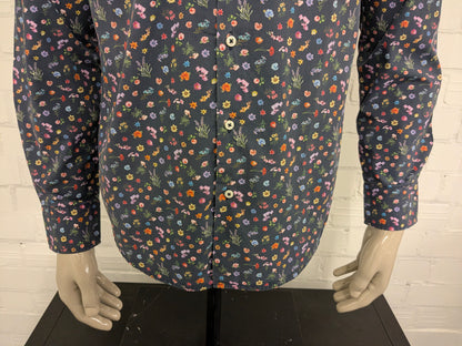 Stanley & Morgan overhemd. Gekleurde bloemen print. Maat M.