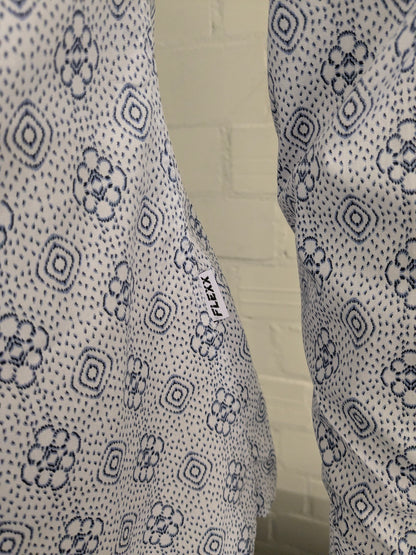 Flexx Amsterdam overhemd. Blauw Witte print. Maat L.