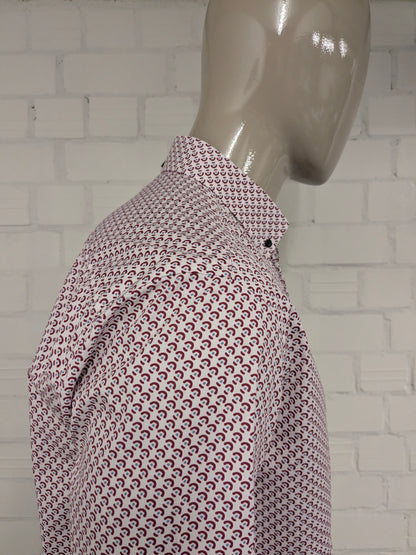 Bluefields overhemd. Rood Blauw Beige print. Maat L.