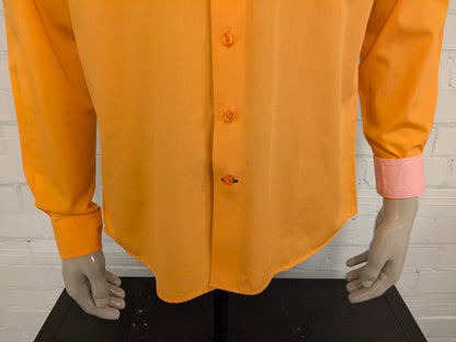 For Men Deep Blue overhemd. Oranje gekleurd. Maat M. regular fit.